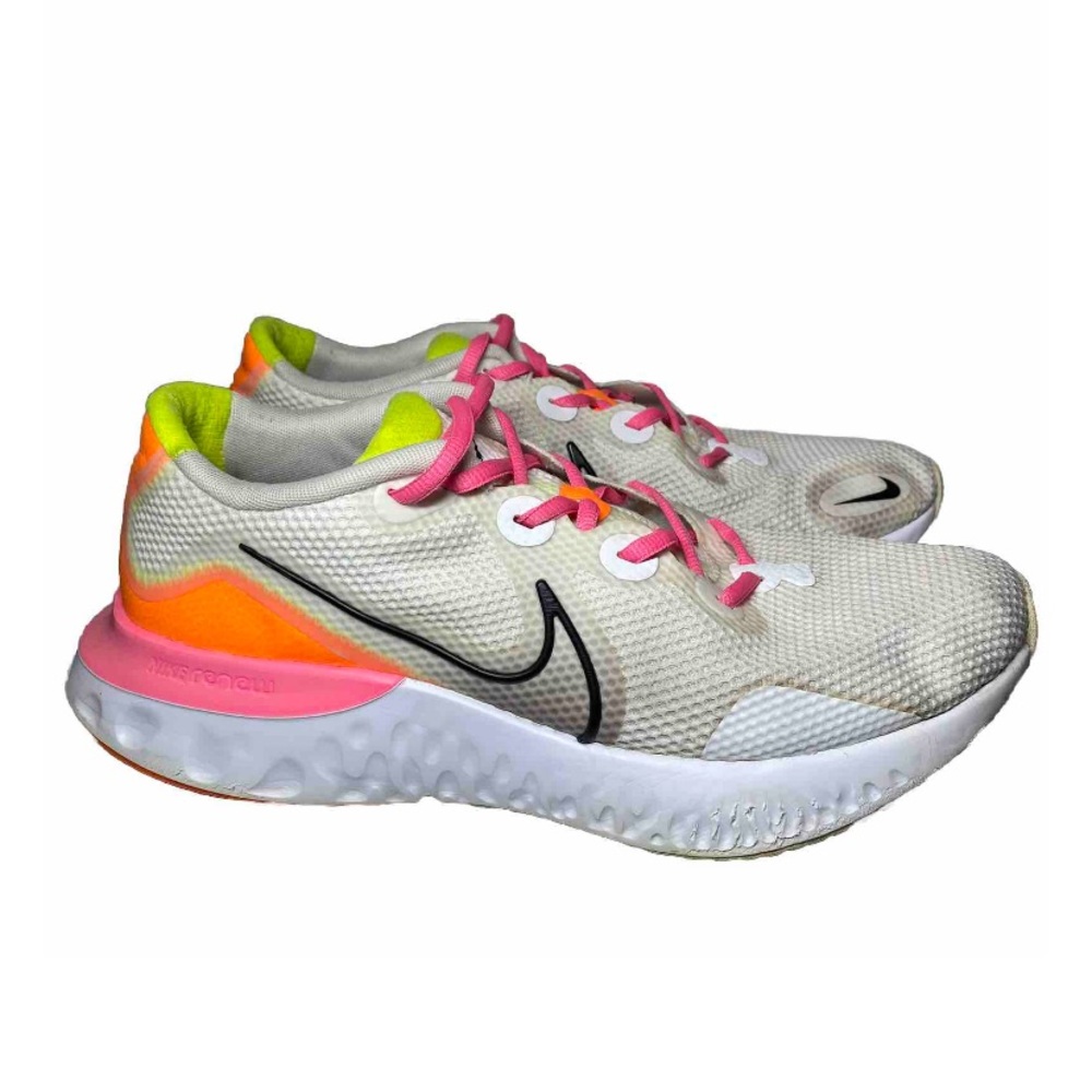 Nike Renew Run Shoes Men’s 11.5 White Pink & Orange Running Sneakers, CK3657-100
